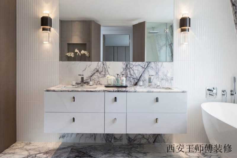 纯净后现代家居卫生间浴室柜装饰效果图