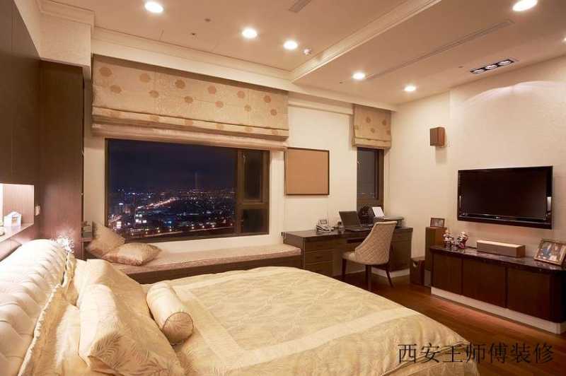 现代华丽装修风格卧室飘窗设计效果图