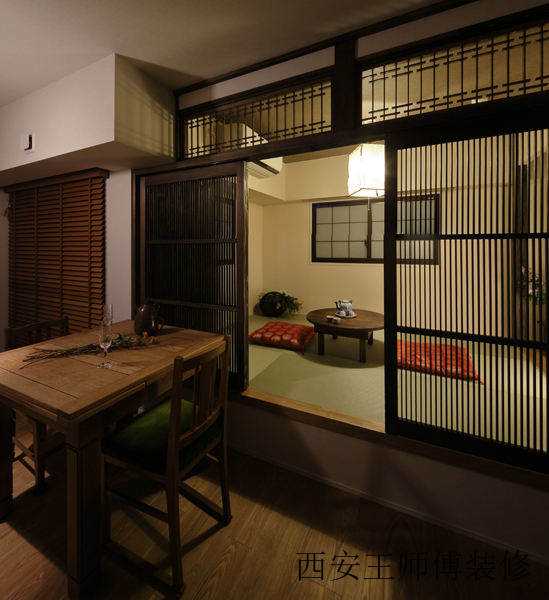 古朴日式风格家居室内隔断设计装修图