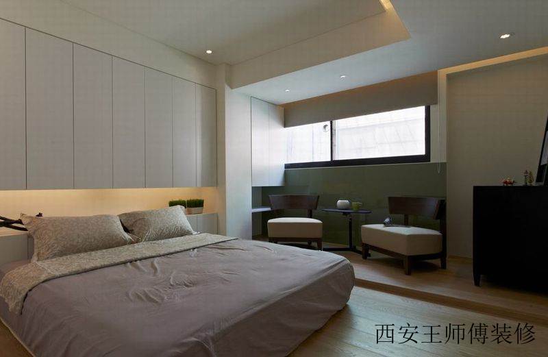 恬淡雅趣现代三居卧室效果图