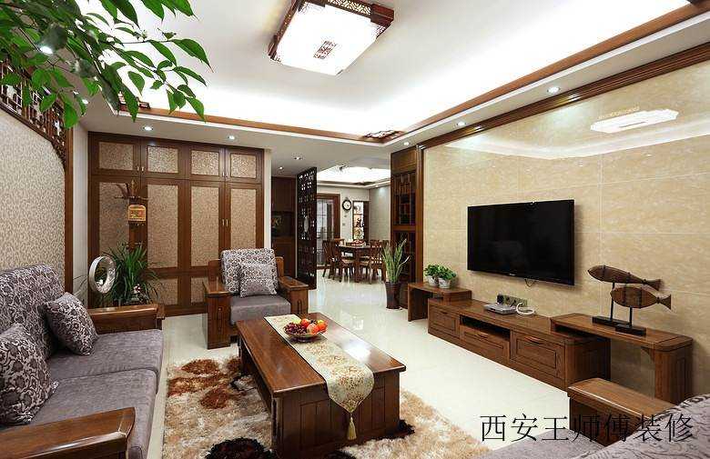 含蓄秀美新中式风格客厅精装修样板间