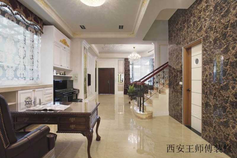 别墅过道欧式书桌装饰效果图