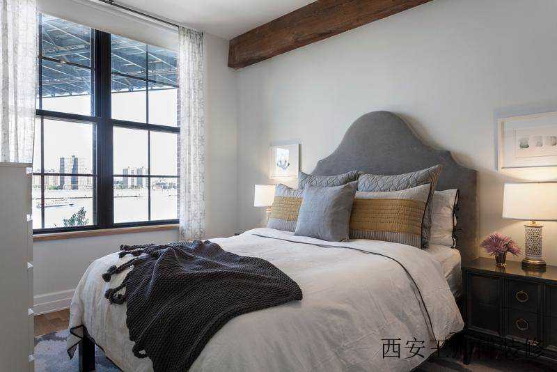复古北欧装修风格卧室窗户设计装修图