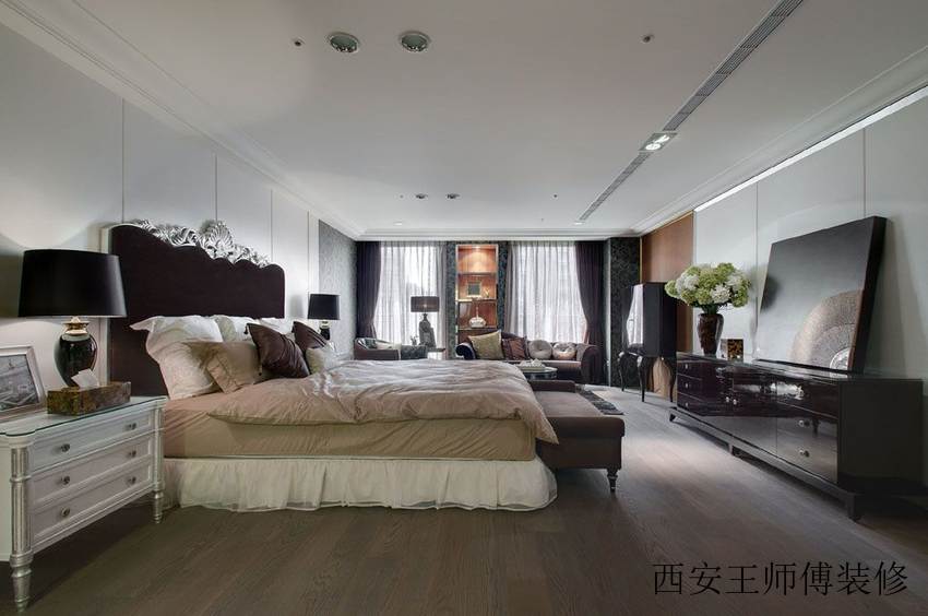新古典风格 卧室石膏吊顶效果图