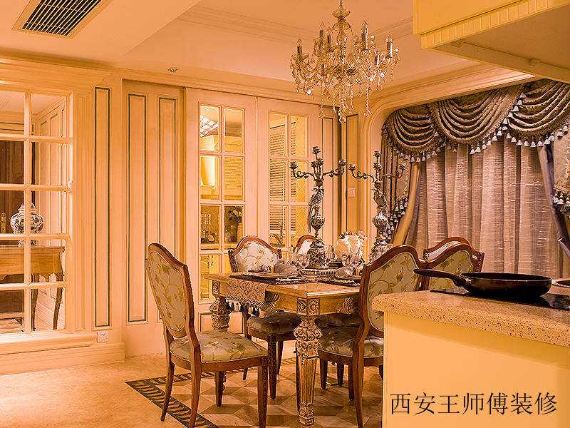 精致豪华欧式风格餐厅软装装饰图