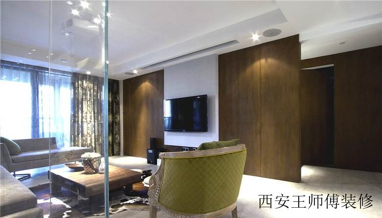 潮流现代时尚风客厅隔断设计图