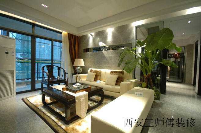 时尚大气新中式客厅效果图