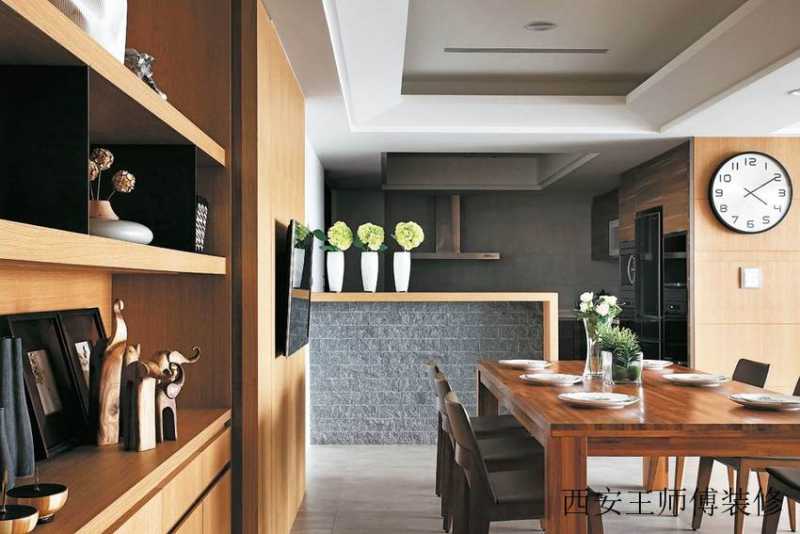 休闲美式餐厅博古架设计