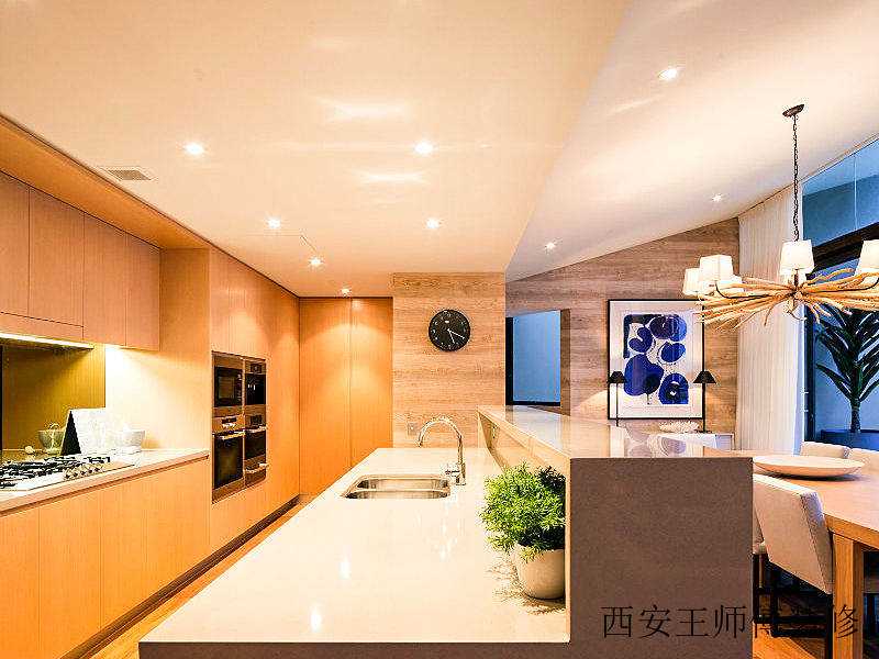 清新自然简约风厨房吧台效果图