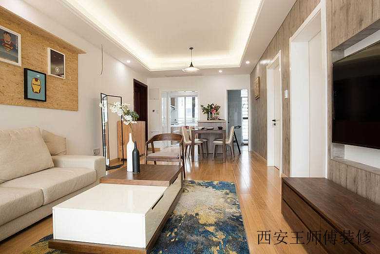 清新实用北欧原木风两室两厅室内装修设计美图