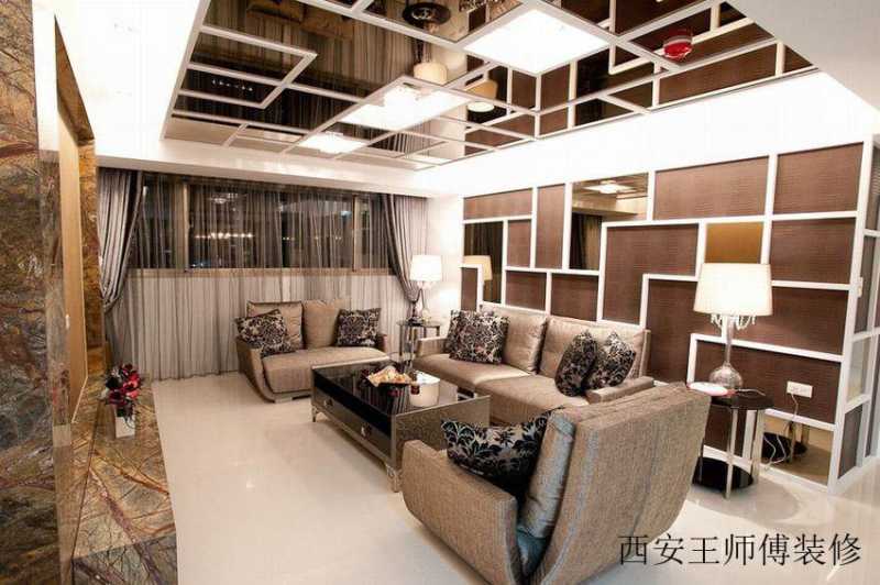豪华现代客厅创意吊顶效果图