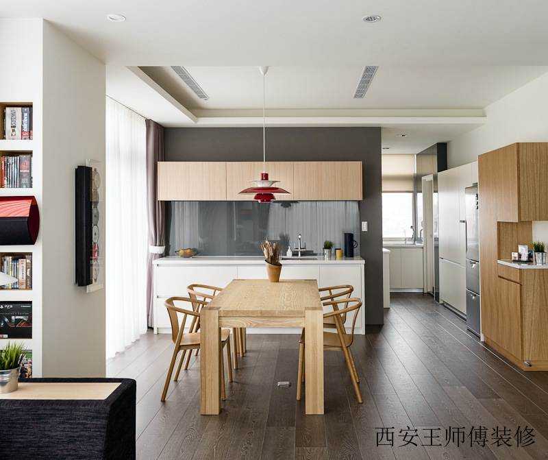 时尚简约现代设计餐厅实木餐桌椅装饰效果图