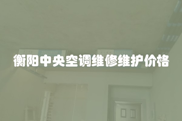 衡阳中央空调维修维护价格