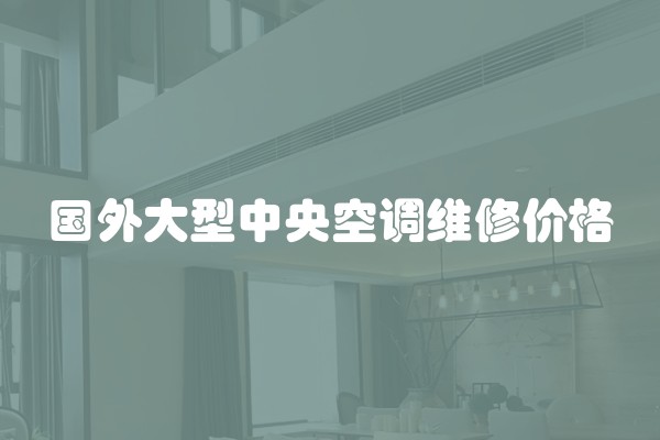 国外大型中央空调维修价格