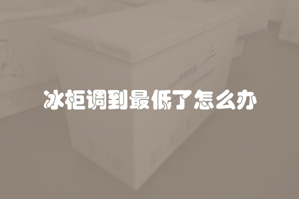 冰柜调到最低了怎么办