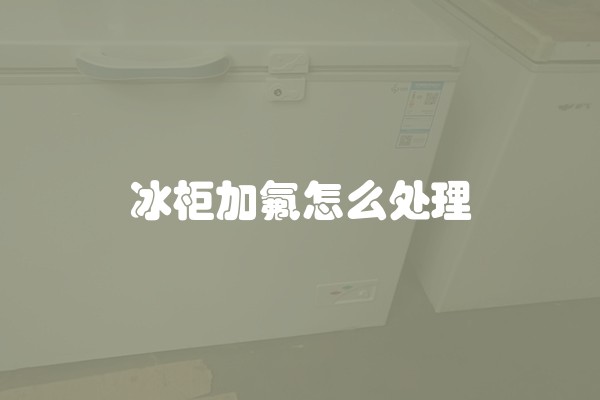 冰柜加氟怎么处理