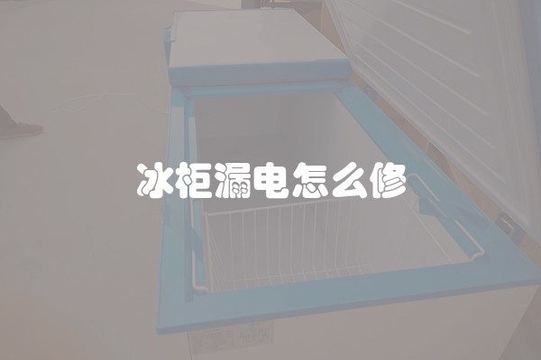 冰柜漏电怎么修