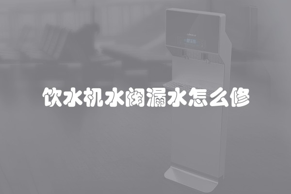 饮水机水阀漏水怎么修