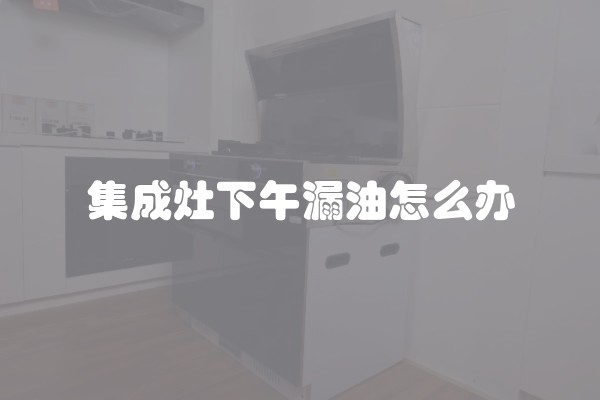 集成灶下午漏油怎么办