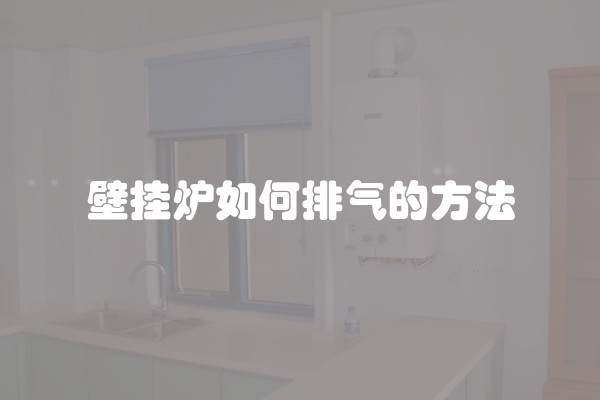 壁挂炉如何排气的方法