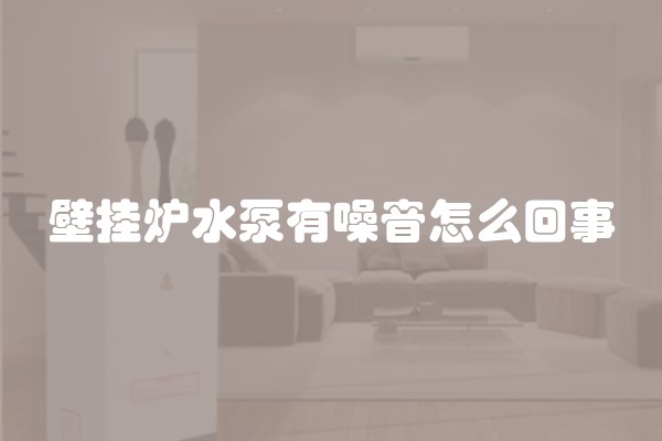 壁挂炉水泵有噪音怎么回事