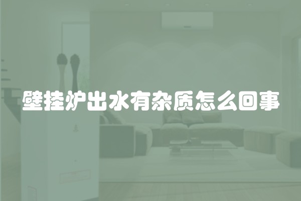 壁挂炉出水有杂质怎么回事