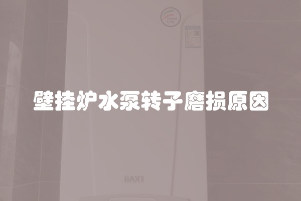壁挂炉水泵转子磨损原因