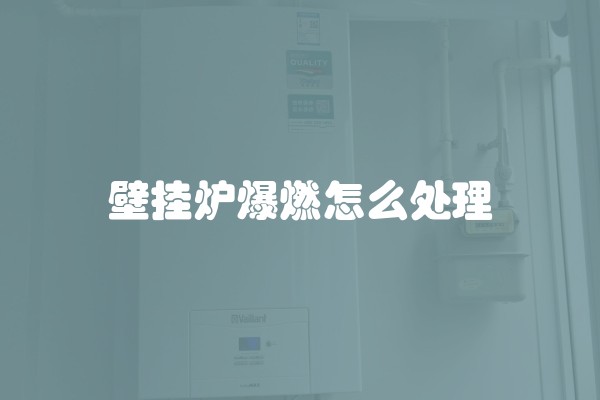 壁挂炉爆燃怎么处理