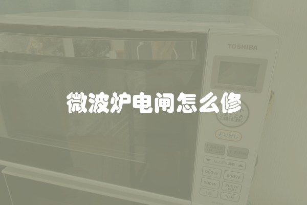 微波炉电闸怎么修