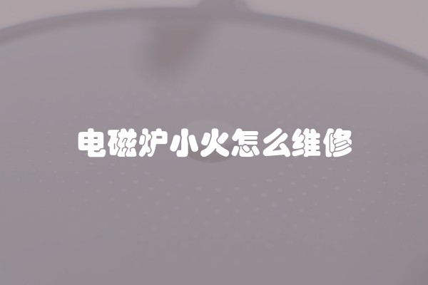 电磁炉小火怎么维修