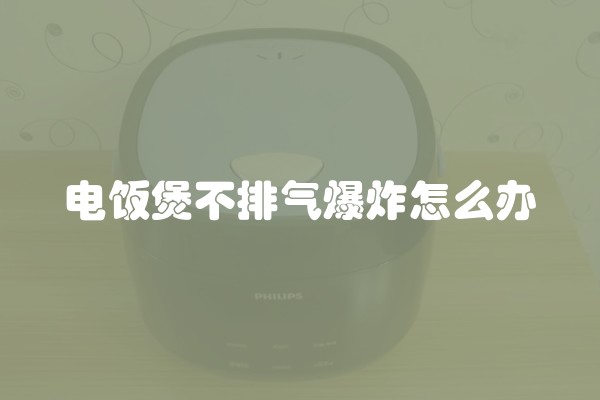 电饭煲不排气爆炸怎么办