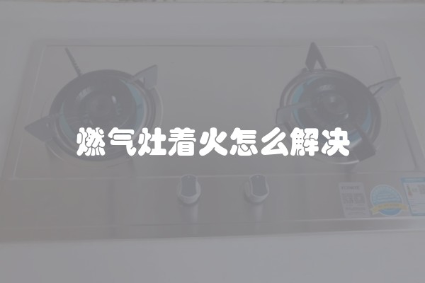 燃气灶着火怎么解决
