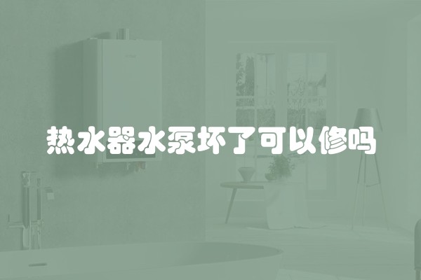 热水器水泵坏了可以修吗