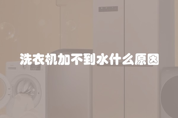 洗衣机加不到水什么原因