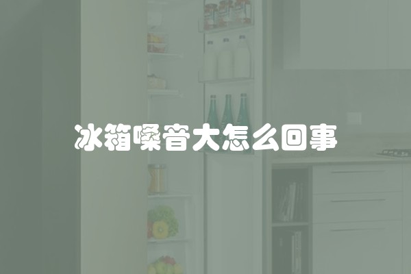 冰箱嗓音大怎么回事