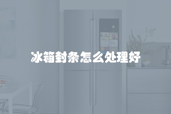 冰箱封条怎么处理好