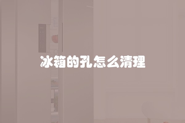 冰箱的孔怎么清理