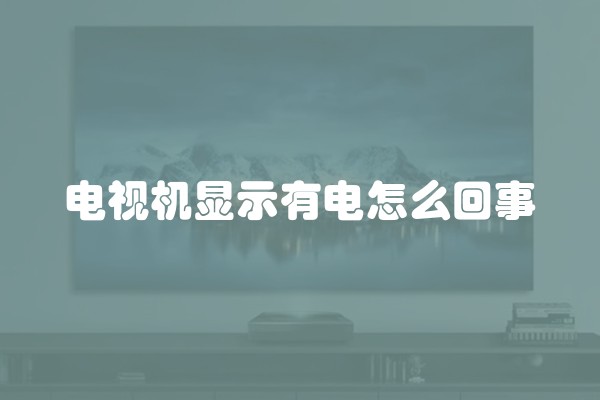 电视机显示有电怎么回事